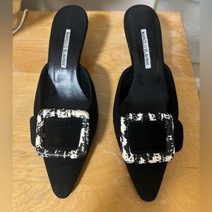 Manolo Blahnik Maysale Mules in Suede